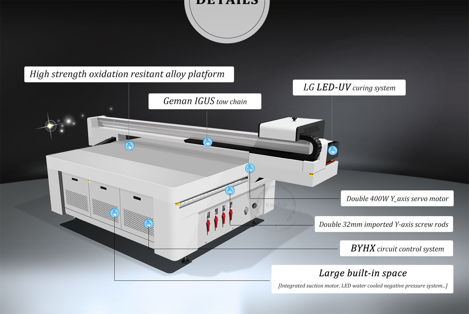 KK-2513 Digital Ricoh G5 G6 capete de imprimare Imprimantă UV cu plată industrială de format mare-02 (10)