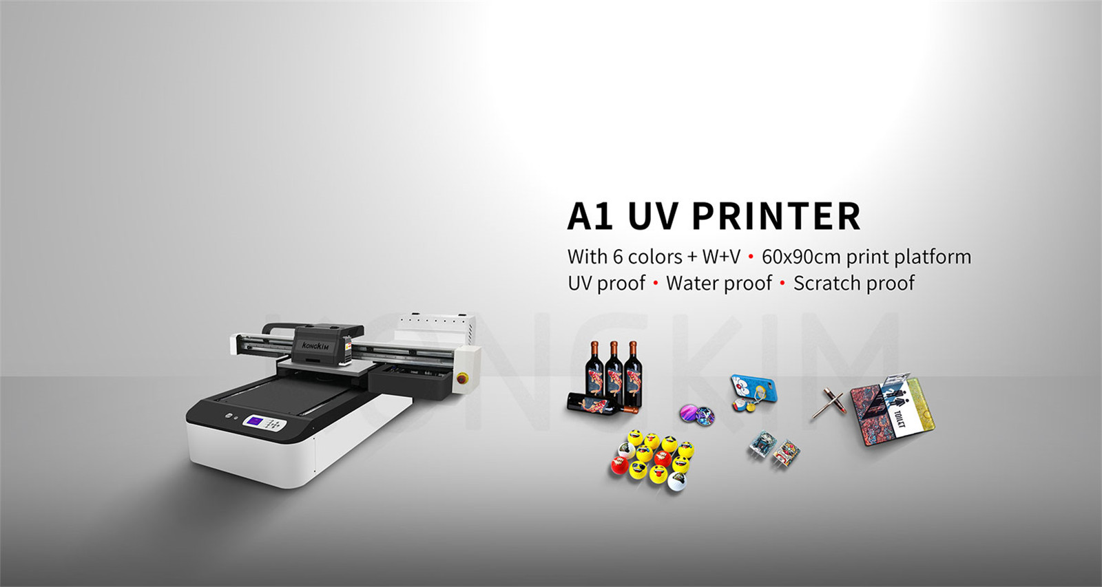 KK-6090 A1 A2 60x90cm flatbed UV Printer ya Glass Bottle Phone Printing-02