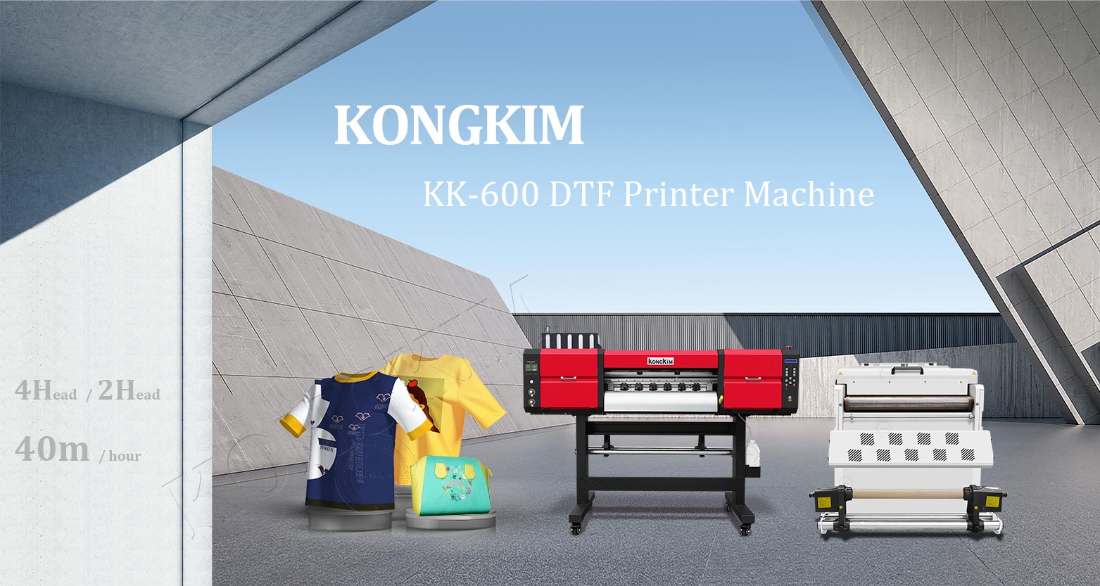 Kongkim DTF printer og pulver shaking