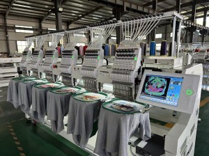 6/8/12 multiple-head embroidery machine for mass production